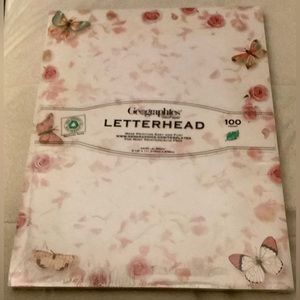 Geographics Butterflies and Roses Stationery Letterhead